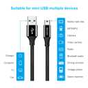 AGVEE 2 Pack 6ft Replacement for Garmin Nuvi GPS Charger Data Cable Gpsmap Charging Cord, TI-84 Plus/CE/C Silver, Blue Yeti USB Microphone/Pro Mic, for Canon IFC-400PCU/300PCU/200U, Black