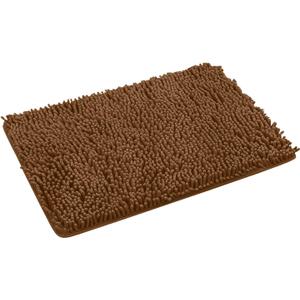 Brown Bathroom Rugs – Thick Chenille Bath Mats | Absorbent and Washable Bath Rug Non-Slip, Plush and Soft Rugs for Bathroom, Shower, Sink - 17" x 23"