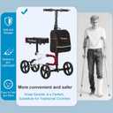 Economy Knee Scooter Steerable Knee Walker for Foot Injuries Compact Crutch Alternative with Dual Braking System (Red)