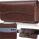 Holster for iPhone 15 15 Pro 14, 14 Pro, 13 Pro, 13, 12 Pro, 12, iPhone 11, XR - Premium Cell Phone Case with Belt Clip [Magnetic Closure] Phone Belt Holder for Men, Brown (Medium)