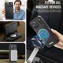 Wallet Case for iPhone 17 Pro Compatible with Magsafe, 2-in-1 PU Leather Flip RFID Blocking Card Holder Stand Shockproof Magnetic Detachable Cover for iPhone 17 Pro Case 6.3", Black