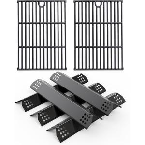 SafBbcue Grill Parts Kit for Nexgrill 720-0925P 720-0925 Replacement Parts 4 Burner, Grill Grates for Nexgrill 5 Burner 720-0925 Cast Iron, Porcelain Steel Grill Heat Plates for Nexgrill 720-0925P
