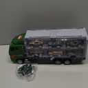 26 Pcs Military Truck with Soldier Men Set(2 in 1), Mini Die-cast Battle Car in Carrier Truck, Army Toy Double Side Transport Vehicle for Kid Child Girl Boy Play Birthday Party Favors