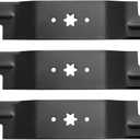 Lawn Mower Blade for Many 54 in. Deck 742-0677 942-0677 Toothed Mulching Blade Replaces Cub Cadet MTD Troy-Bilt GT1554 LGT1054 GT1054 GTX1054 54''Deck (3 Pack)
