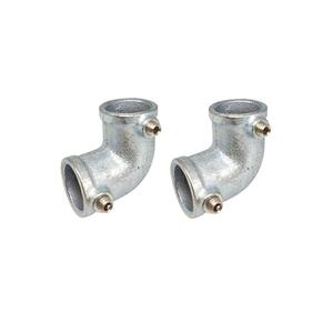 6 Pcs Galvanized Pipe Fittings, 90 Degree L Tube Connector Fit for 1 Inch(25.4 mm) OD Steel Pipe, Structural Elbow Joint Between Two Pipes Connector, Cast Iron
