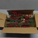30 PCs Christmas Picks Winter Christmas Tree Stems 9.5 Inches Evergreen Pine Needle Branches 6.5 Inches Red Berry Picks for Craft Floral Arrangements Gift Wrapping Tree Decorations