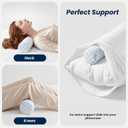 Neck Roll Cervical Pillow for Neck Pain Relief - Memory Foam Neck Pillow for Bed | Round Neck Pillows for Sleeping (Cool-Blue, X-Small - 3.5" H)