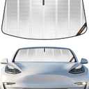 Pigenius Windshield Sun Shade for Tesla Model 3 2018-2026, Tesla Model Y 2020-2025. Full Coverage Rearview Mirror Shade for Ultimate Protection