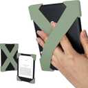 Strapsicle Hand Strap for Kindle Accessories Comfy Silicone Grip Alternative to Case or Cover Fits Paperwhite 11th/12th Gen, Signature Edition, Colorsoft, Kobo, & 67 Inch E-Readers - Large Sage Green