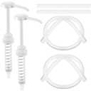 Feekoon 2 Pack Gallon Pump Dispenser, 1 oz Dispenser Pump for 5 Gallon Bucket, 1 Gal Bottles Pumps with 50cm Extended Tube, Anti Liquid Backflow Balls, 38/400 for Shampoo Conditioner Detergent