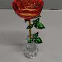 HDCRYSTALGIFTS 10'' Red Crystal Rose Figurine - Rose Flower Gifts for Women Crystal Glass Valentines Figurines Collectible Ornaments for Valentines Day Wedding Home Table Centerpiece