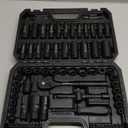ELEAD 3/8" Drive Impact Socket Set, 96-Piece Deep & Shallow Socket Set Metric and Standard Full with Adapters, Ratchet Handle, Universal Joint, Extension Bar, Screwdriver Bit Set, Spark Plug Socket