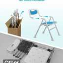Folding Shower Chair for Inside Shower with Arms and Back, 400 LBS Foldable Bath Seat for Elderly Seniors & Disabled, Heavy Duty Portable Shower Stool with U-Shape Cutout & 6-Level Height (Blue)