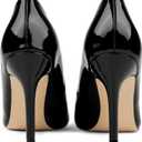 JOY IN LOVE Pumps for Women 3.5" Stiletto High Heels Pointy Toe Pumps Shoes Black 9.5US