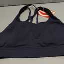 CRZ YOGA Naked Feeling Strappy Padded Sports Bras for Women - Fitness Workout Top Criss Cross Back Yoga Cami (Medium, Navy)