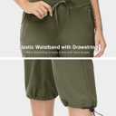 TBMPOY Womens Capri Lightweight Cargo Hiking Quick Dry Pants Stretch Pockets Cropped Casual Summer Travel Outdoor (Green, XL)