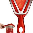 Jar Opener for Weak Hands & Seniors with Arthritis, Easy Twist-Off Lid & Bottle Opener, Ergonomic Handle with Stainless Steel Teeth, Practical Kitchen Gift for Elderly, Women & Men (0.25.3 in, Red)