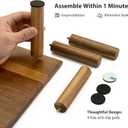 Dual Monitor Stand Riser, Acacia Wood Desktop Shelf with Storage
