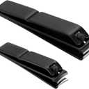 Bignes Nail & Toenail Clipper Set, Nail Clippers for Thick Ingrown Nails, Ultra Sharp Fingernail & Toenail Cutters for Men Women (Black)