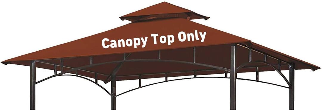 Grill Gazebo Replacement Canopy Roof, 5' x 8' Outdoor BBQ Gazebo Canopy Top Cover, Double Tired Grill Shelter Cover with Durable Polyester Fabric, Fit for Model L-GG001PST-F, Burgundy