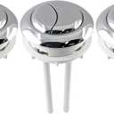Murtenze 3Pcs Diameter Toilet Tank Button, Dual Push Flushing Toilet Button with Thread Plastic Dia 58mm / 2.55 Inch Round (Silver)