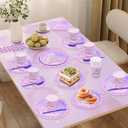 Princess Birthday Party Supplies, Birthday Party Decorations Includes Banner, Plates, Tablecloth, Napkins, Cups, Disposable Forks, for Girls Princess's Themed Baby Shower Decorations