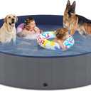 Niubya Foldable Dog Swimming Pool, Collapsible Hard Plastic, Portable Bath Tub for Pets Dogs and Cats, Pet Wading Pool for Indoor and Outdoor, 72 x 12 Inches