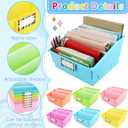 6 Pack Picture Book Bin with Dividers Classroom Library Book Bin Large Plastic Books Holders with Labels for Classroom Library Magazines Storage Organizer 13.5 x 13.5 x 7.75 in(Candy)