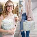 WOBAGMEN Bible Cover Case for Women,Large Bible Tote Bags Organizer Quilted Carrying Case for Girls,Bible Study Supplies Accessories Christian Gifts for Women (greenblue pin, M)