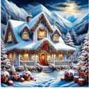 CZYWJMEI Christmas 5D Diamond Painting Kits for Adults Beginners,DIY Winter House Diamond Art Kits,Full Round Drill Diamond Dot Gem Art Kits,Home Wall Decor 13.7x13.7nch