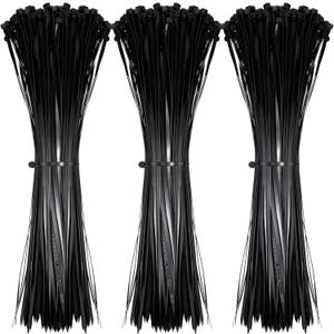 200 Pieces Large Cable Ties 24 Inch Heavy Duty Nylon Zip Ties with 175 Pounds Tensile Strength Self Locking UV Resistant for Indoor and Outdoor Use(Black)