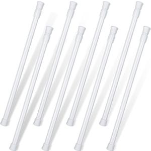 8 Pack Window Security Bar Extendable Tension Rods 23.6-43.3 Inch 1.2'' Diameter Adjustable Sliding Glass Door Lock Security Stick Window Safety Bars with Rubber Tips for Bathroom Cupboard