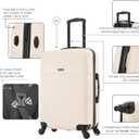 InUSA RESILIENCE Luggage with Spinner Wheels | Durable Lightweight Hardside Spacious Travel Bag with Handle and Trolley | 24-Inch Medium Checked Luggage | Sand