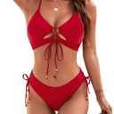 Blooming Jelly Womens Bikini Sets Two Piece Swimsuit 2025 Curvy Cutout String Bathing Suit Small