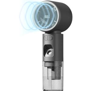 Valo Portable Rechargeable Fan - Mini Cooling Fan for Travel, USB Desk Personal Fan with 100 Speeds, Water Cooling Technology, 50ml Tank, Quiet Operation, 2,000 mAh Battery - Titanium Gray