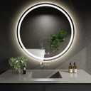 LED Bathroom Mirror 30 Inch Round Bathroom Mirror with Lights, Circle LED Mirror, Wall Mounted Lighted Bathroom with 3 Colors Brightness, Anti-Fog, Dimmable, Shatter-Proof