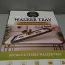 Walker Tray for Folding Walker with Cup Holders, Non-Slip Mat & Bag - Adjustable Universal Plastic Food Table for Seniors - Detachable Guardian Accessories - Removable Walker Trays for rolling walker