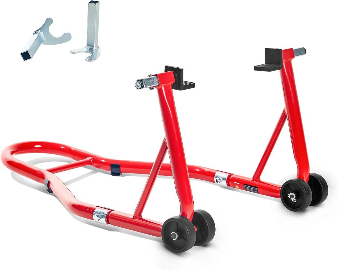 Donext Motorcycle Stand 850LB Sport Bike Rear Wheel Lift Swingarm Paddock Stands Red, U+L