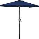 AreShark 7.5FT Patio Umbrella Table Market Umbrella with 6 Sturdy Ribs, Button Tilt/ Crank Heavy-Duty Round Outdoor Umbrellas for Garden, Deck, Backyard, and Pool, Navy
