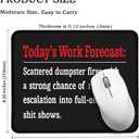 2 x Rectangular Mouse Pad, Today's Work Forecast, Funny Office Gift, Black3, Waterproof, Non-slip, Durable