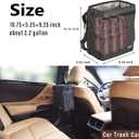 SIBOFUEGO Cute Car Trash Can with Lid Multipurpose Collapsible Trash Bin for Car, Leak-Proof Organizer, Waterproof Garbage Can with Storage Pockets & Adjustable Straps, 2 Gallons (Black Leopard)