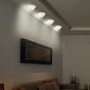 4-Pack Stick-On Half Shades for Recessed Ceiling Lights Glare Blocker & Light Diffuser Covers, Easy Installation, White