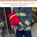 Ergodyne Arsenal 5082 Fireman's SCBA Respirator Firefighter Mask Bag for Air Pack with Drop Down Access for SCBA Mask,Red