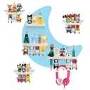 for Toniebox Starter Tonie Shelf Wall Mounted Set,Tonies Figures Tonies Storage,Magnetic Wooden Floating Shelves Compatible with Tonie box Player Character for Children Room (blue-without box shelf)