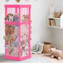 Stuffed Animal Zoo Wood, Large Stuffed Animal Storage Plushies Storage, Pink Toy Storage Organizer for Kids Room Nursery Play Room Bedroom