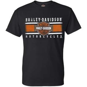 Harley-Davidson Men's Iconic Bar & Shield Crew-Neck Short Sleeve Shirt - Black L