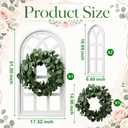 RattanView 4 Pcs Farmhouse Window Frames Wall Decor with Wreath,White, 31.5 x 17.3 inches