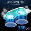 Scrubbing Steam Mop with Rotating Mop Pads, All-in-One Hard Floor Cleaner with LED Headlights, Steam & Spin Control, 6 Soft Scrub Pads, Swivel Steering, FS07