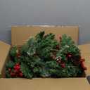 Christmas Tree 30 inch Prelit 2 Set Pathway Porch Christmas Trees Pre-Light LED Battery Operated Outdoor Xmas Decor for Entrance Driveway, Yard, Garden, Red Berries, Pine Cones