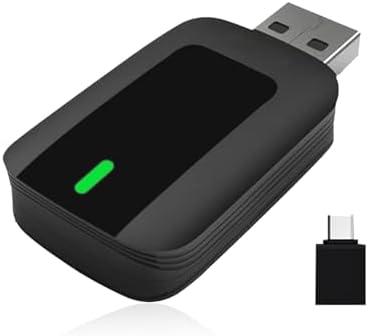 Wireless CarPlay Adapter for iPhone,Upgraded Wired to Wireless Carplay Adapter,Apple Car Play,Low Latency,Stable Connection for Cars with Factory Built-in CarPlay and iOS 10+/Android 11+,USB-A/Type-C